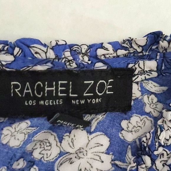 Rachel Zoe Blue Ditsy Floral Modest Flowy Sleeveless Top - Picture 8 of 10